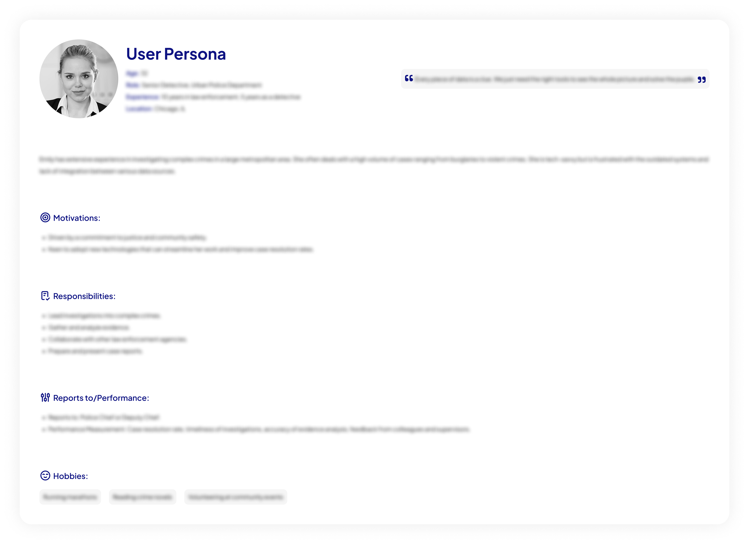 Degrees Of Interest - User Persona